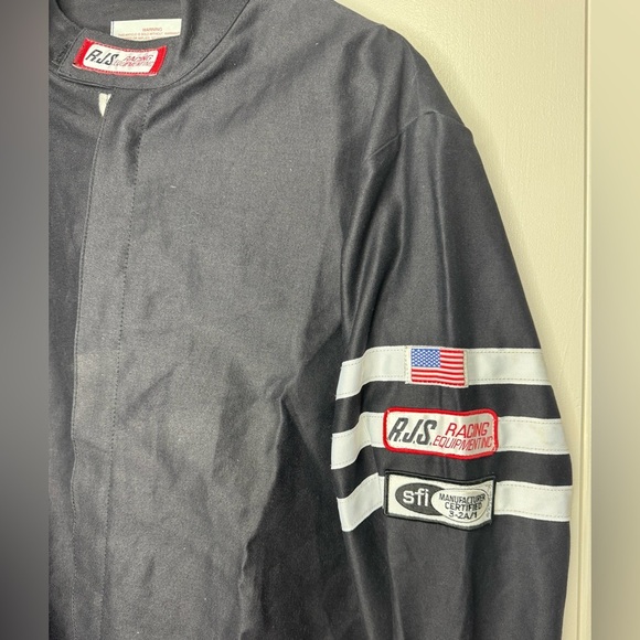 VTG RJS Racing Equipment Full Zip-Up Jacket
Men's Small Black White Strips - Picture 5 of 15